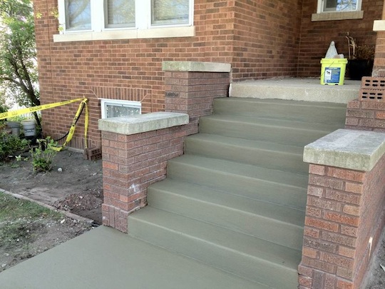 How do you repair concrete steps?