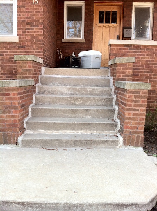 Berwyn Illinois New Concrete stairs and Masonry Brick repair.